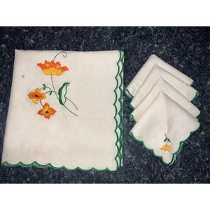 VINTAGE STANDALL IRISH EMBROIDERED TEA SET
